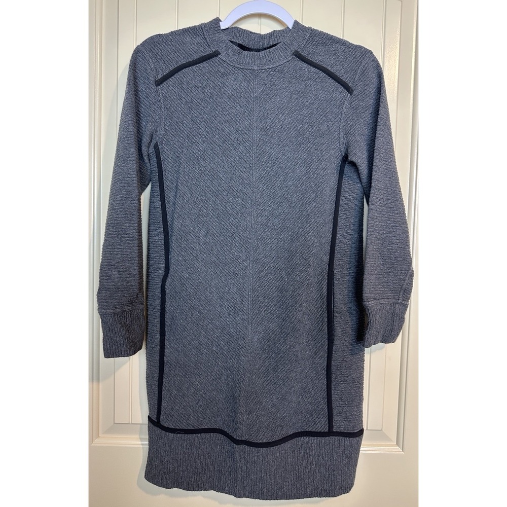 Lululemon On Repeat long sleeve Dress Heathered Core Dark Grey Sz 2 GUC